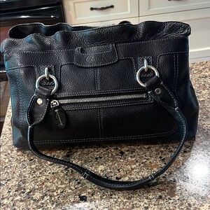 Coach Black Leather Tote Bag